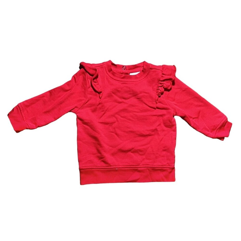 Hanna Andersson Pink Ruffle Shoulder Sweatshirt